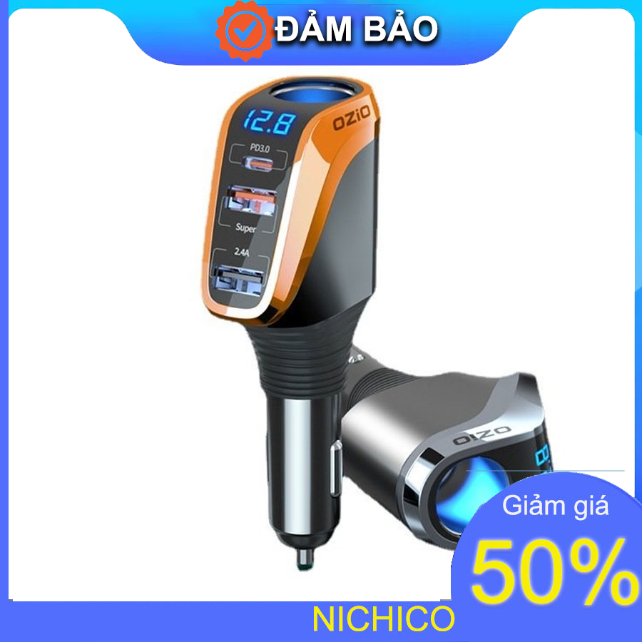 Tẩu sạc ô tô công nghệ mới chính hãng Ozio, Củ sạc trên ô tô chip thông minh an toàn
