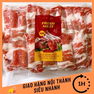 Ba chỉ bò Mỹ - Úc, bò mỹ cuộn thả lẩu, thịt bò Mỹ siêu nạc