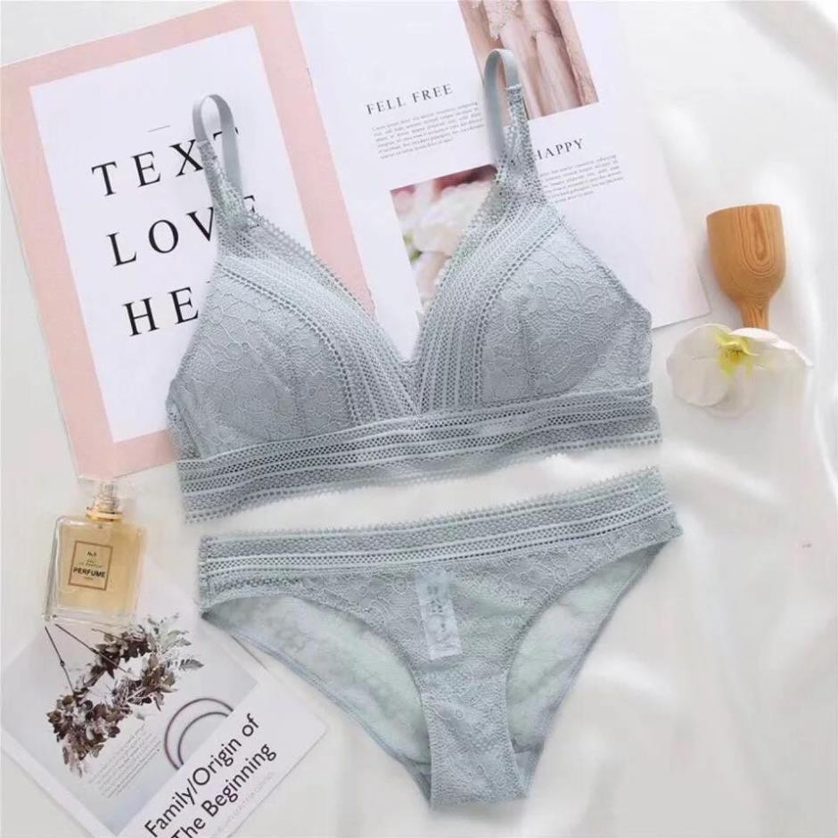 Bộ đồ lót Pinkdear ren không gọng mút mỏng - BL