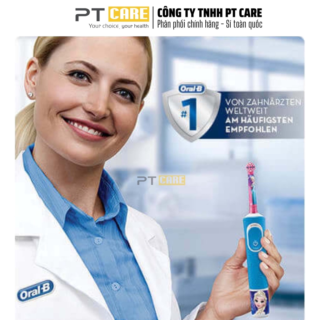 PT CARE | [HÀNG ĐỨC CHÍNH HÃNG, PIN SẠT] 01 Chiếc Bàn Chải Điện Oral B Kids Cao Cấp Cho Bé Trai Gái