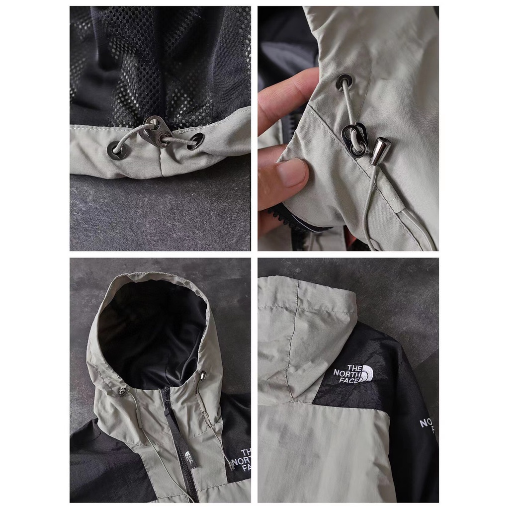 The North Face Áo Khoác Thể Thao Có Mũ Trùm Phối Khóa Kéo Thời Trang