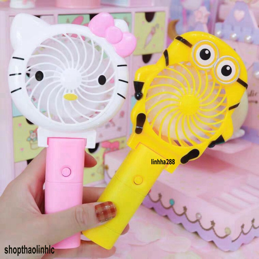 QUẠT TÍCH ĐIỆN MINI HÌNH THÚ CẦM TAY, CÁN GẬP LẠI ĐƯỢC SIÊU DỄ THƯƠNG,CÓ THỂ SẠC LẠI ĐƯỢC