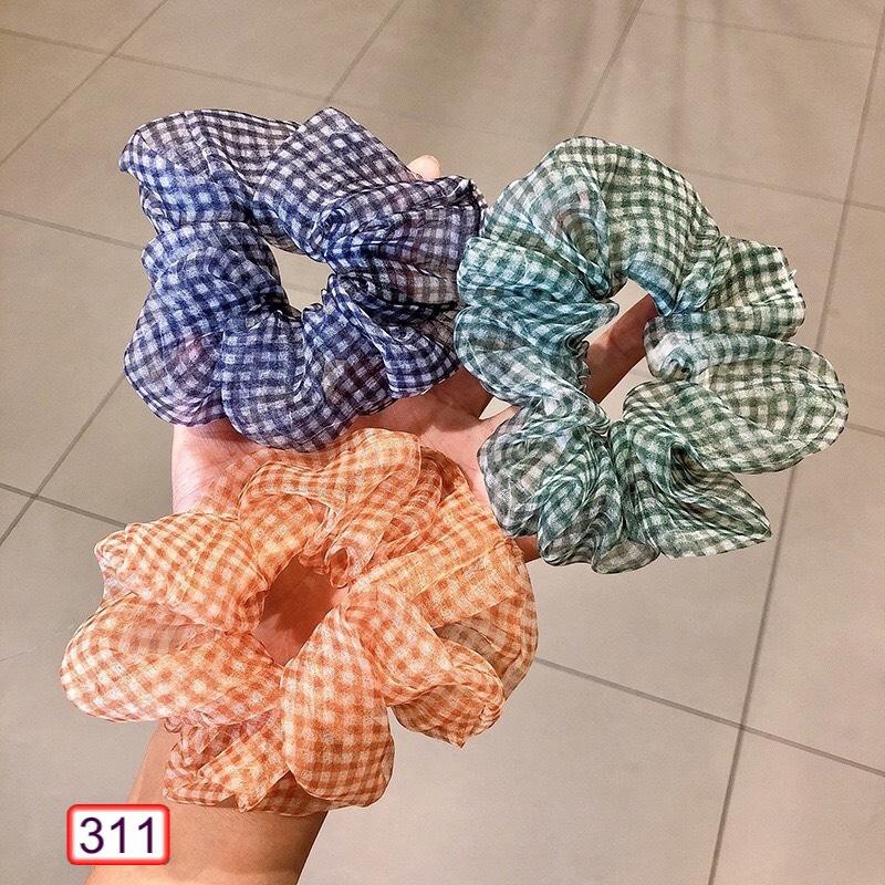 Buộc Tóc Vải Caro UYU 311 - Phong Cách Hàn Quốc