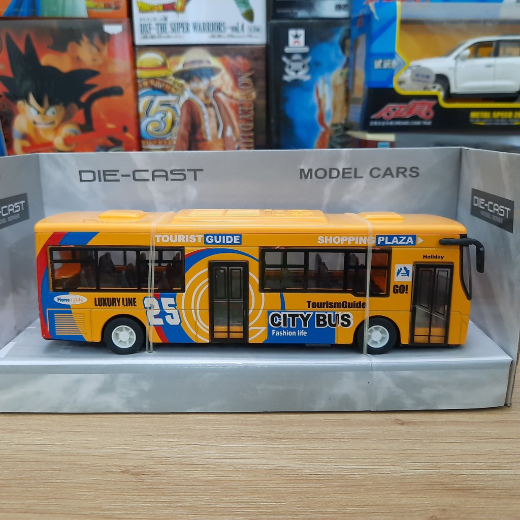 Xe buýt đồ chơi trẻ em bằng kim loại chạy cót xe có 3 màu - Xe mô hình xe city bus