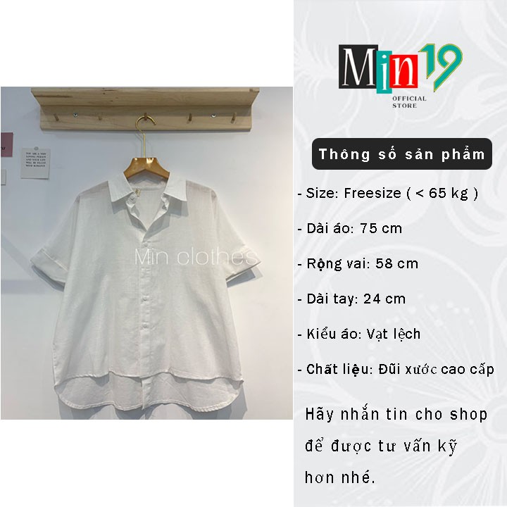 Áo sơ mi nữ đẹp công sở form rộng bigsize kiểu tay ngắn cá tính họa tiết trơn mặc đi học màu trắng xanh thời trang
