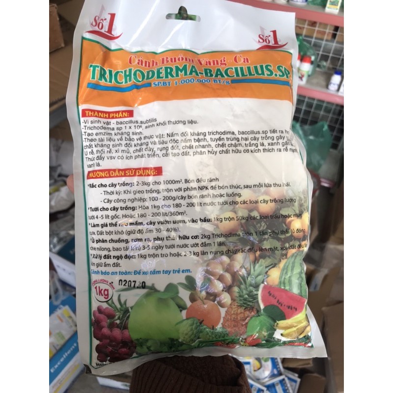 Nấm đối kháng Trichoderma-Bacillus.sp loại 1kg