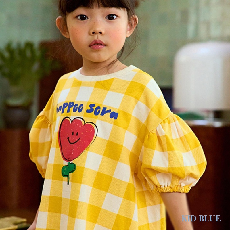 Đầm Tay Ngắn Cổ Tròn Dáng Rộng In Họa Tiết Hoa Lá Thời Trang Xuân Hè Hàn Quốc Cho Bé Gái