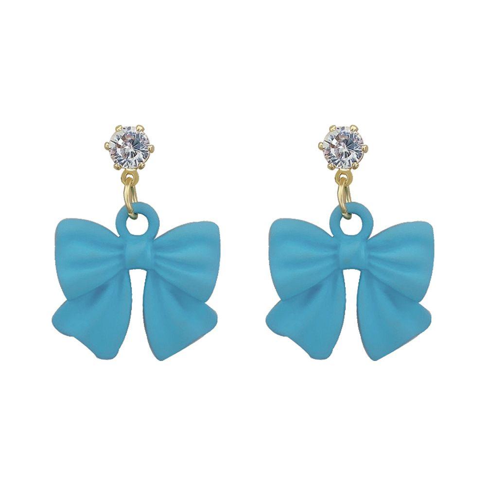 Bông Tai Hình Nơ Xanh Thời Trang Dành Cho Nữ|Hoa Phong Cách Hàn Quốc Xinh Xắn Cho Nữ