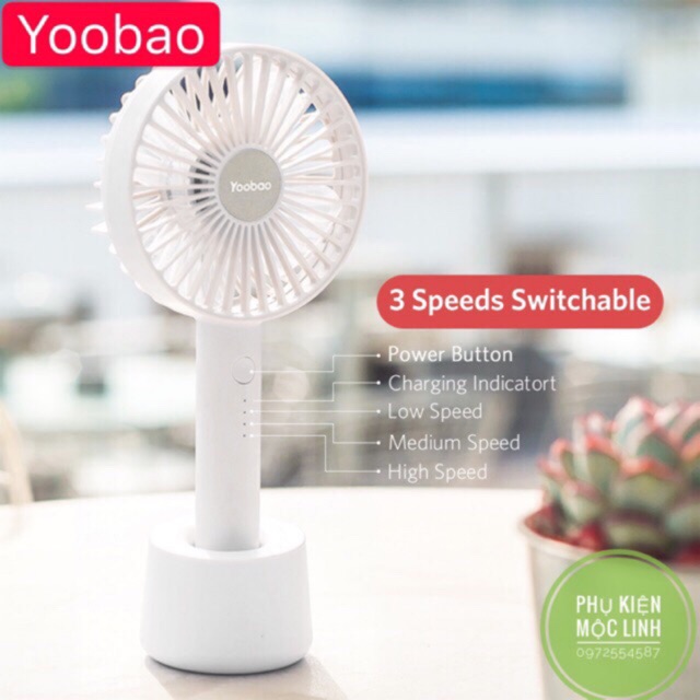 QUẠT MINI CẦM TAY VÀ ĐỂ BÀN CÓ ĐẾ TIỆN LỢI DUNG LƯỢNG 3300mah Y F02