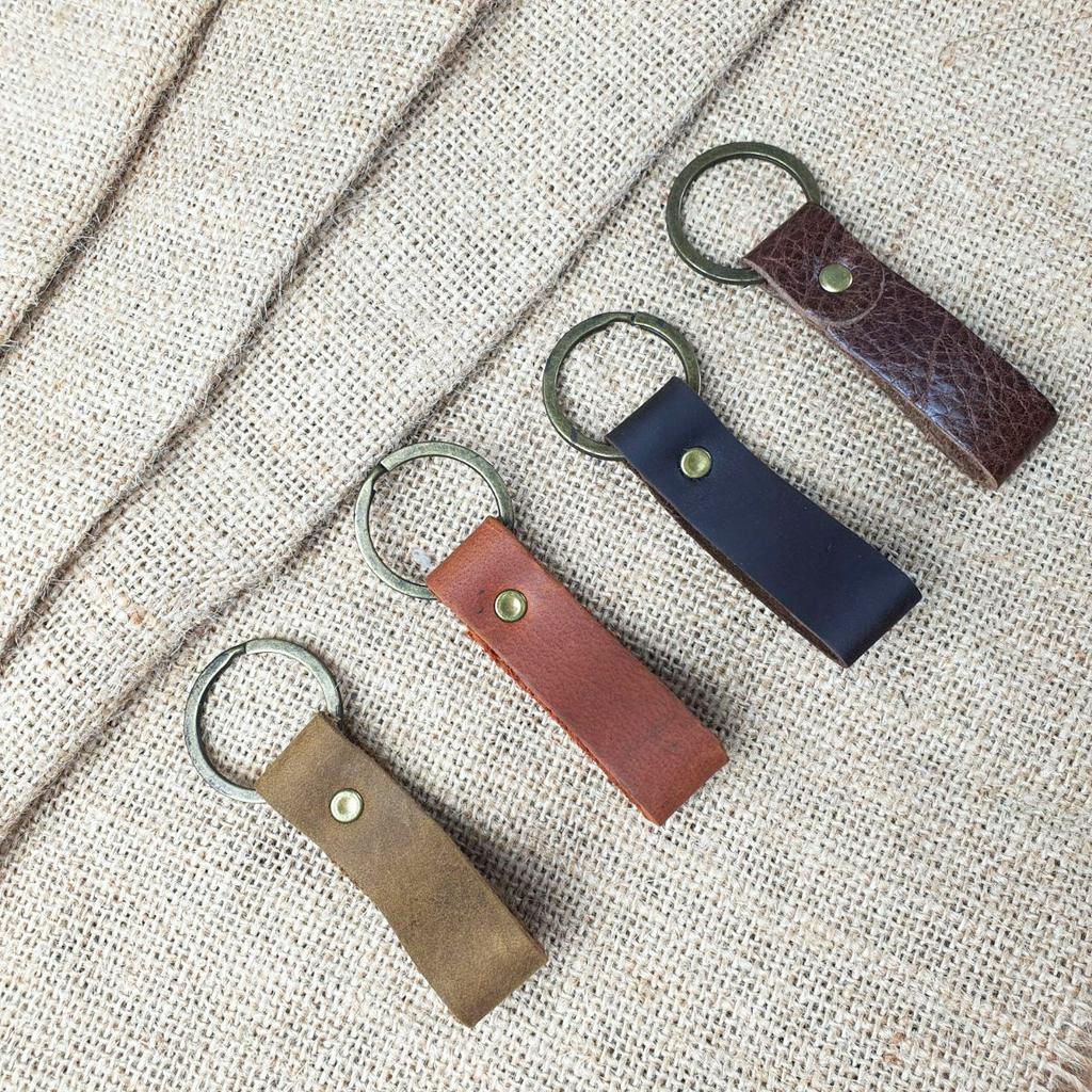 Móc Khóa Da Bò Thât HandMade LK302VB- 100% da bò thật, BH 3 năm