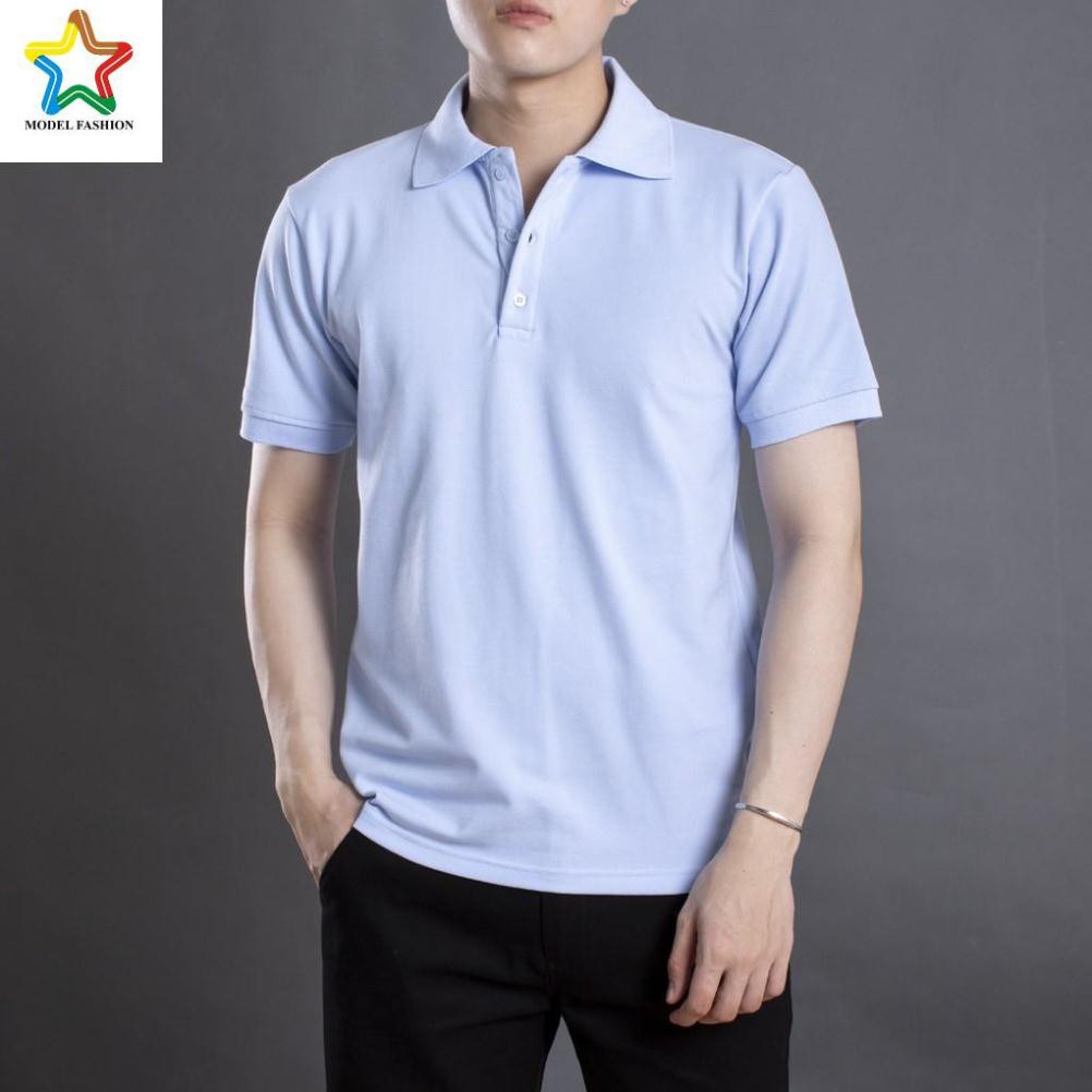 Áo thun trơn cổ trụ nam đủ màu, vải đẹp MODEL-FASHION - 19043, đủ màu, chất co giãn tốt , HÀNG CHÍNH HÃNG