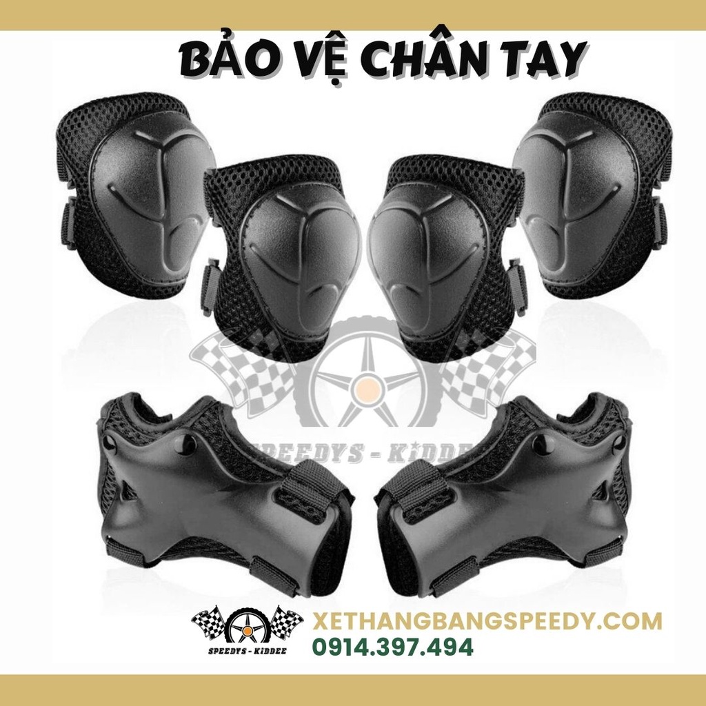 Bộ bảo vệ chân tay Kessan Đen cho bé 12 kg đến 35kg