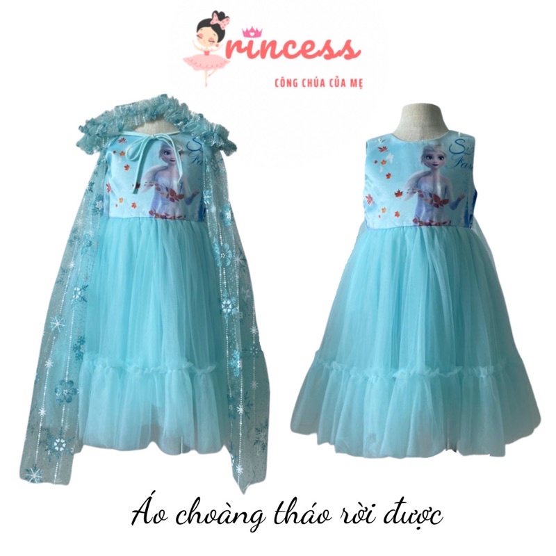 Váy elsa, váy công chúa kèm áo choàng thiết kế cao cấp 10-28kg