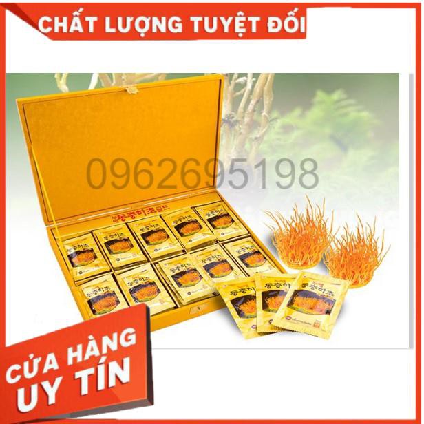 Nước Đông Trùng Hạ Thảo 60 Gói Kanghwa Hàn Quốc Hộp Gỗ Vàng
