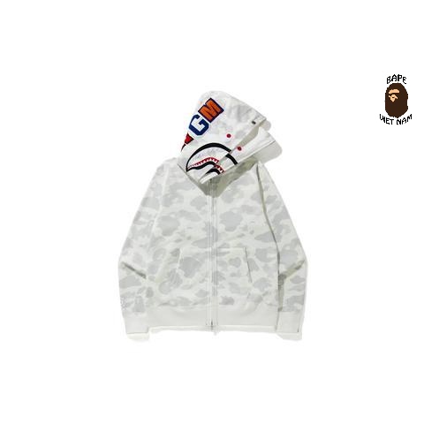 Jacket Bape Shark Camo City fullzip bản 2 mũ SS2021 hàng Siêu cấp 11 phát quang trong tối , Áo khoác Bape Hoodie Jacket.
