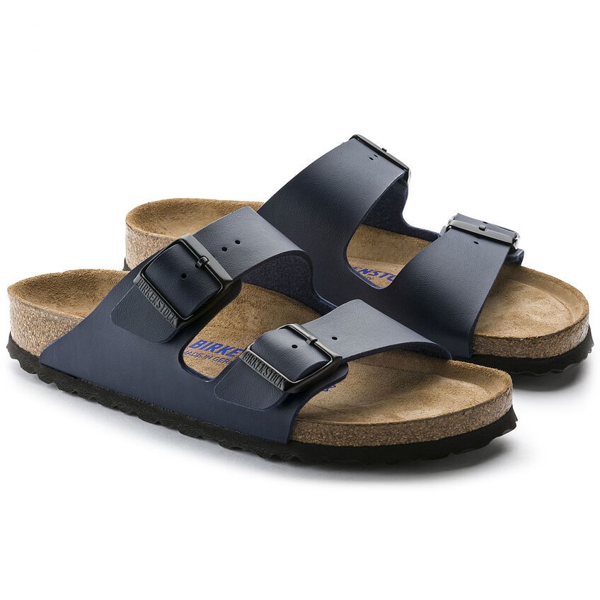 Dép Quai Ngang Nam Birkenstock Arizona Birko-Flor Soft Footbed 51061 Màu Xanh Blue