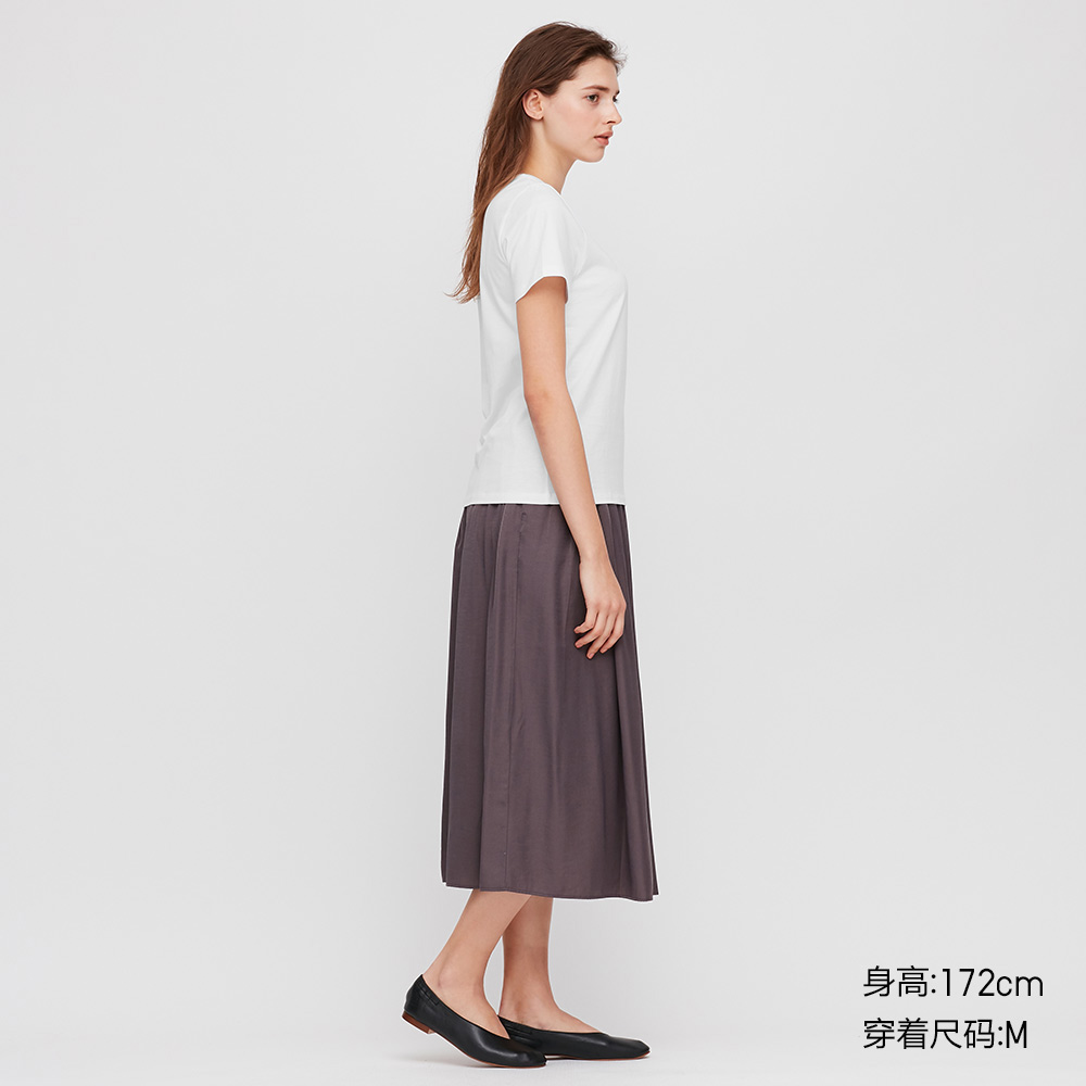 Áo thun cổ bằng cotton nữ Supima Uniqi (tay áo ngắn) 422697 uniqlo