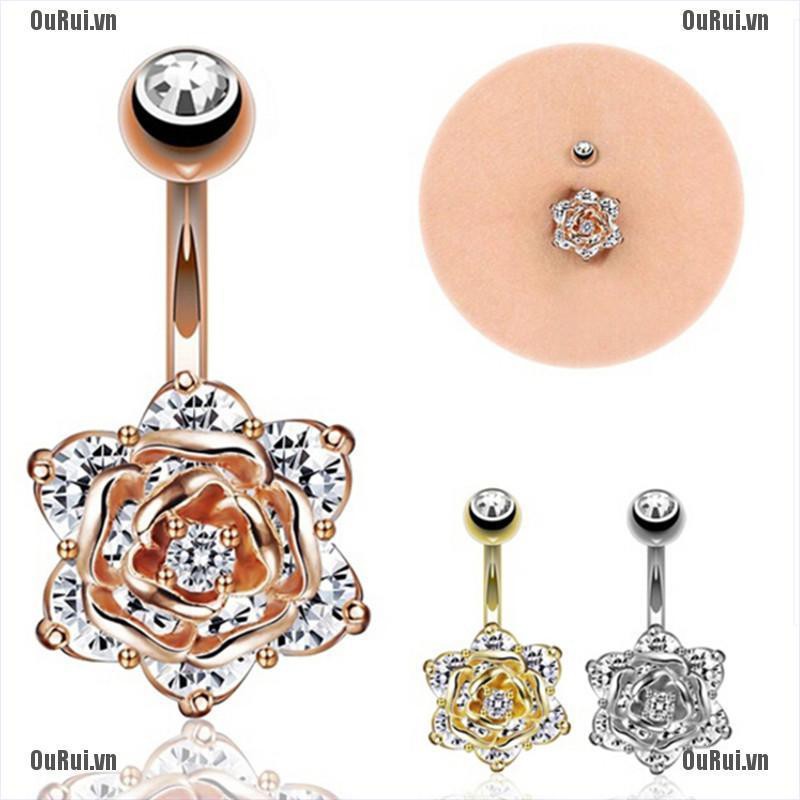 Khuyên Rốn Hình Bông Hoa Dễ Thương Xinh Xắn