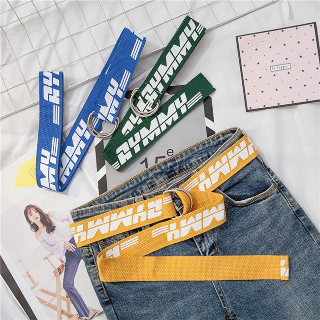 [Spot]Thắt Lưng Vải Canvas Màu Sắc Tương Phản Phong Cách Harajuku Dành Cho Cặp Đôi