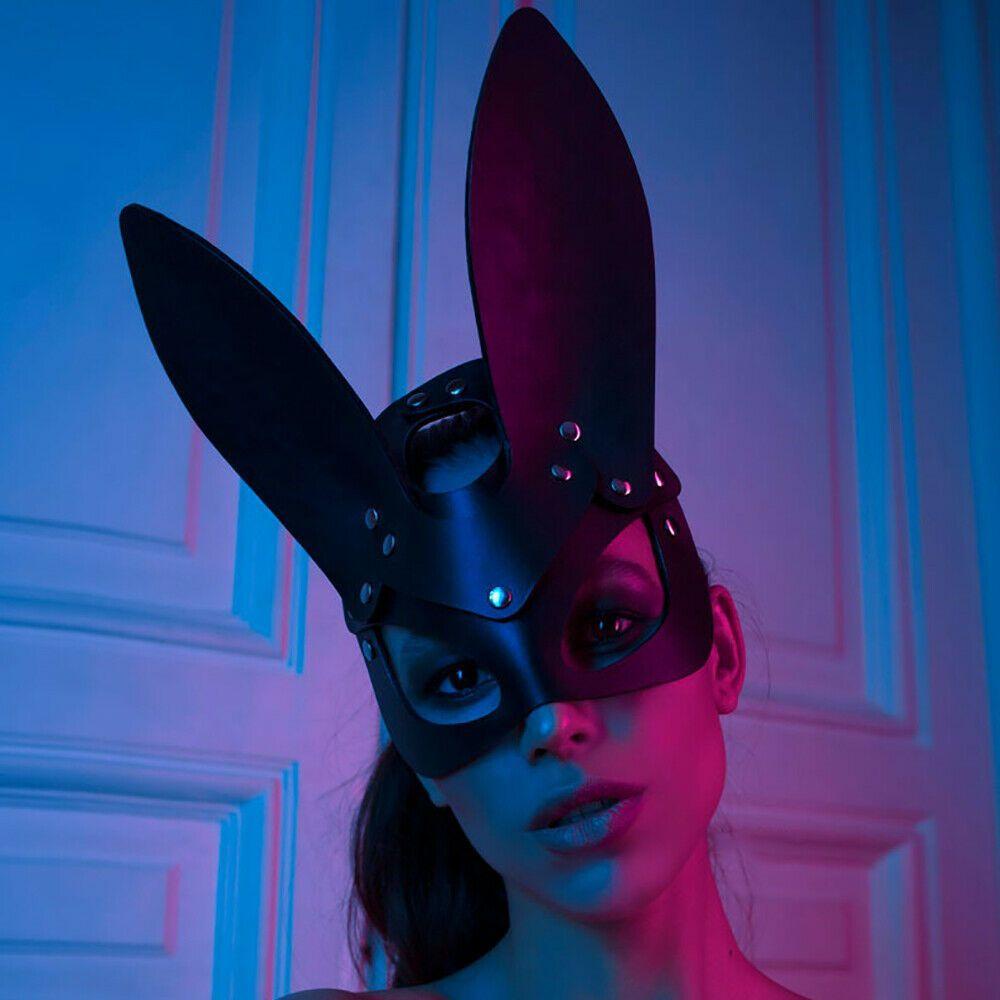 Mặt Nạ Che Mắt Bằng Da PU Hình Thỏ Vui Nhộn Sáng Tạo VANES1 Dành Cho Người Lớn