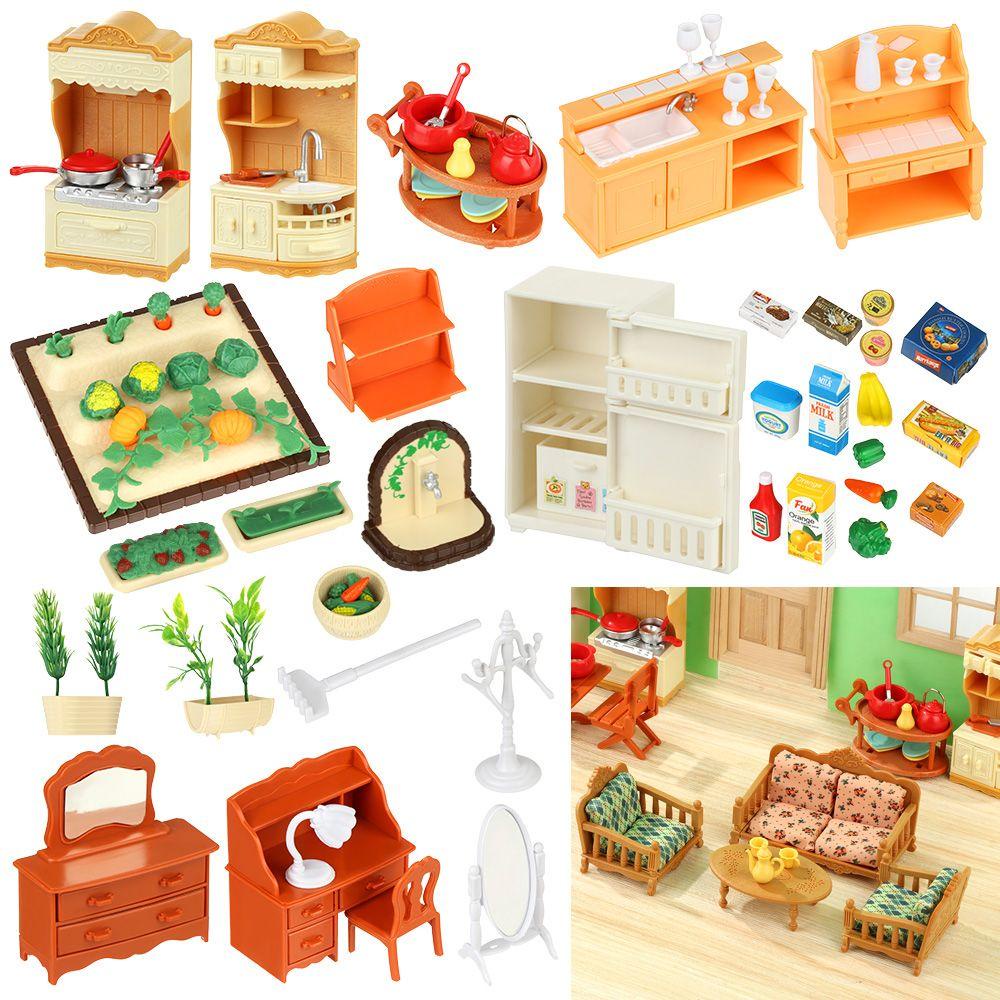 LUOL Bộ Mô Hình Nội Thất Trang Trí Vườn Nhà Búp Bê