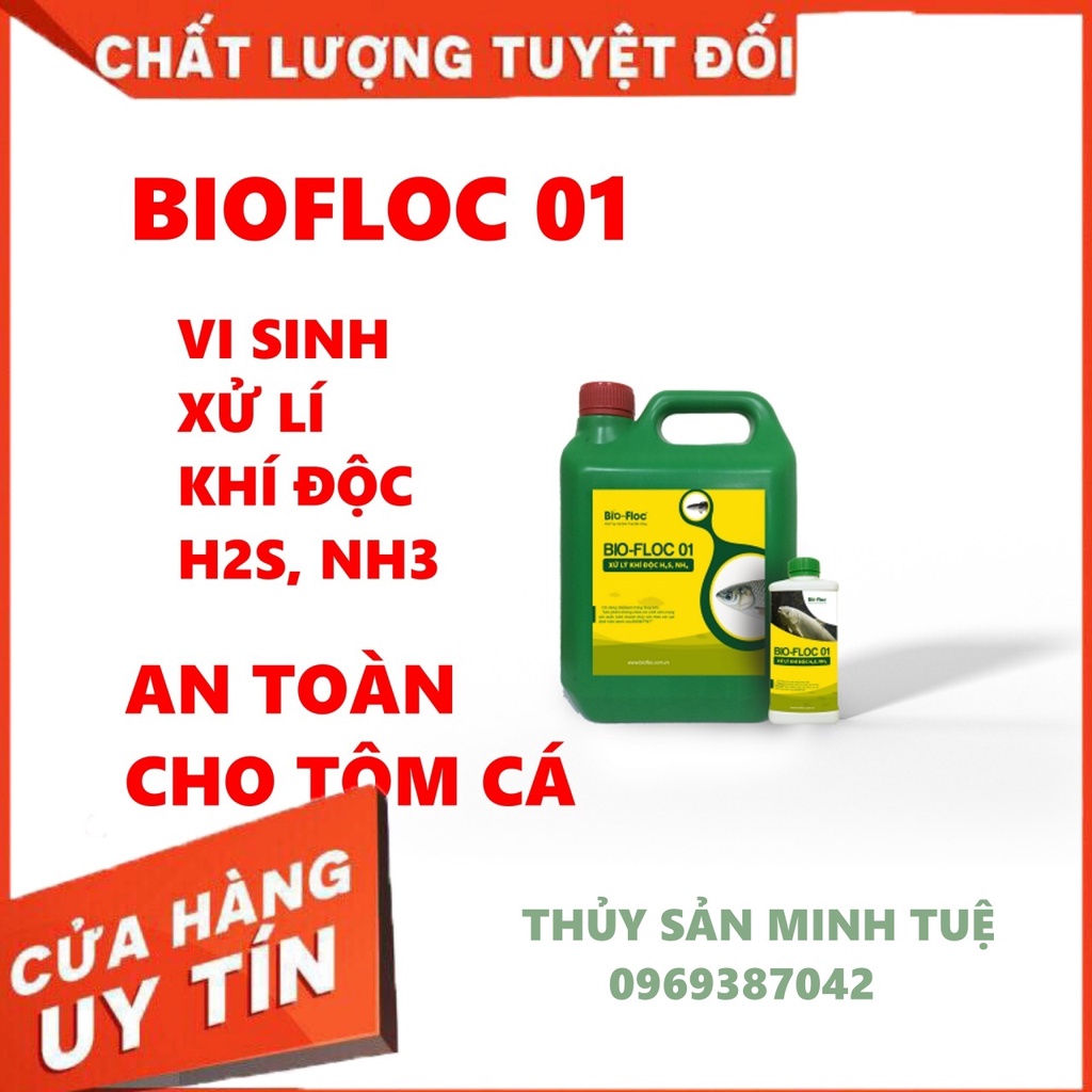 Men xử lý khi độc H2S, NH3 trong ao BIO- FLOC 01 - Thủy Sản Minh Tuệ