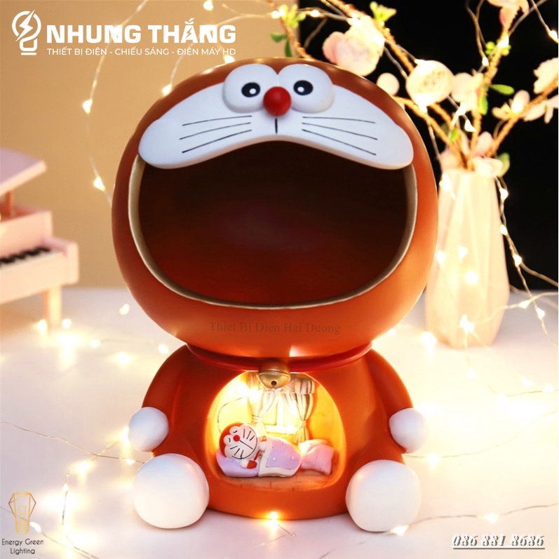 Đèn Ngủ Trang Trí Hình Doraemon Kiêm Đựng Chìa Khoá Bánh Kẹo Phụ Kiện 4 Mẫu Khác Nhau - Trang Trí Căn Phòng Vintage