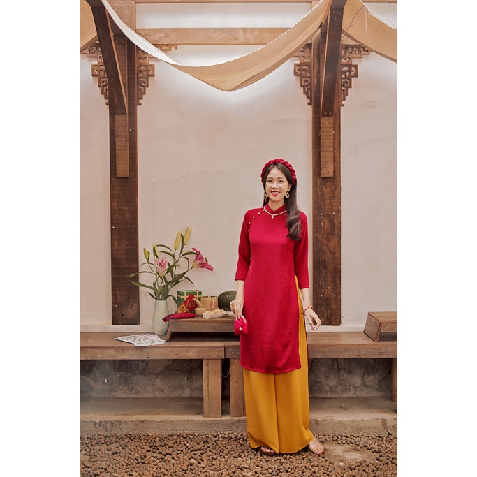 Sumire Store Áo dài Dáng xưa Yên Xuân - Đỏ