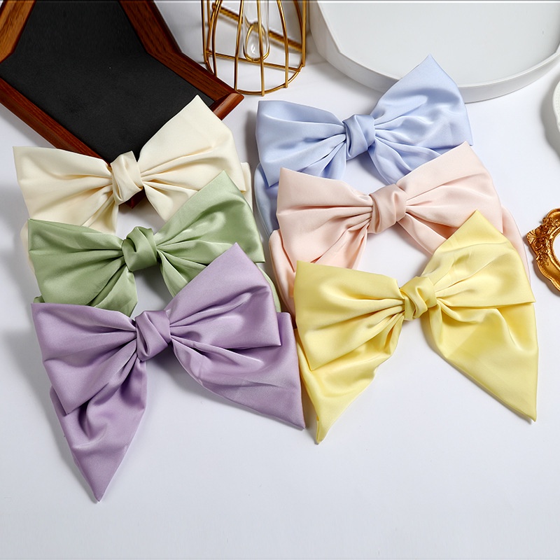 Kẹp Tóc Hình Nơ Bằng Vải Voan Phong Cách Công Chúa Thời Trang Hàn Quốc