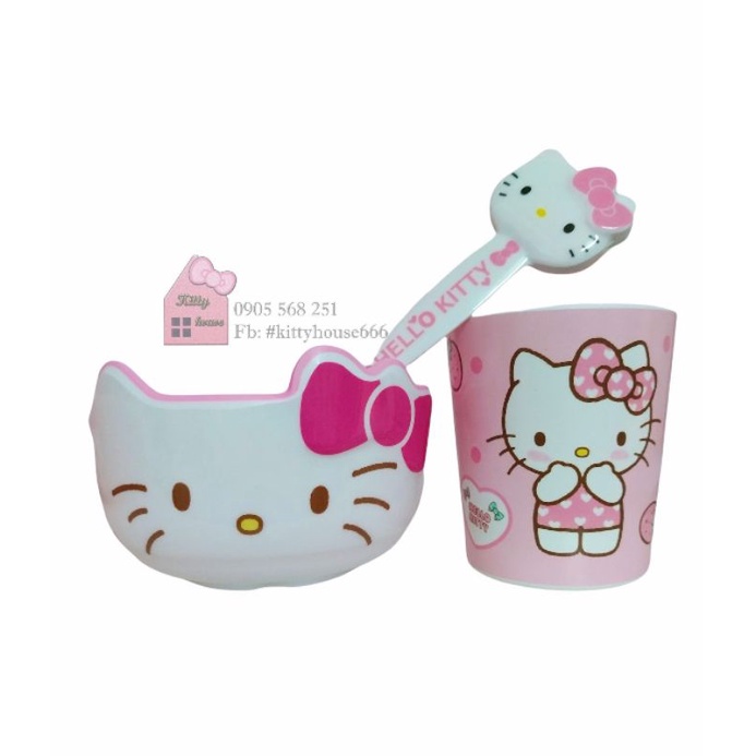 🌻SET COMBO TÔ / CHÉN LY MUỖNG KITTY🎀 KITTY HOUSE