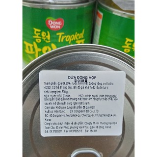 Dứa đóng hộp hàn quốc 836g - 파인애플