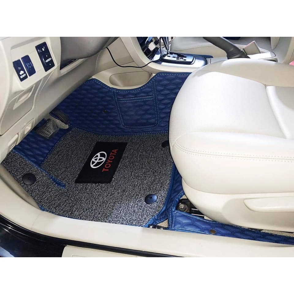 Thảm lót sàn ô tô 6D da cacbon kim cương cao cấp cho Toyota Innova chống nước, không mùi, phủ kín 90% sàn xe
