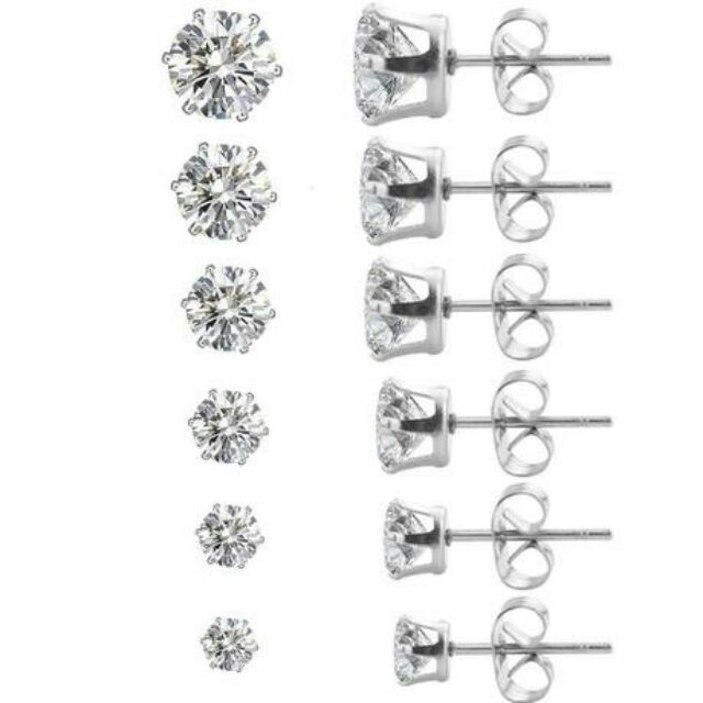 1 cặp Bông tai hạt đá nụ đá inox đủ size