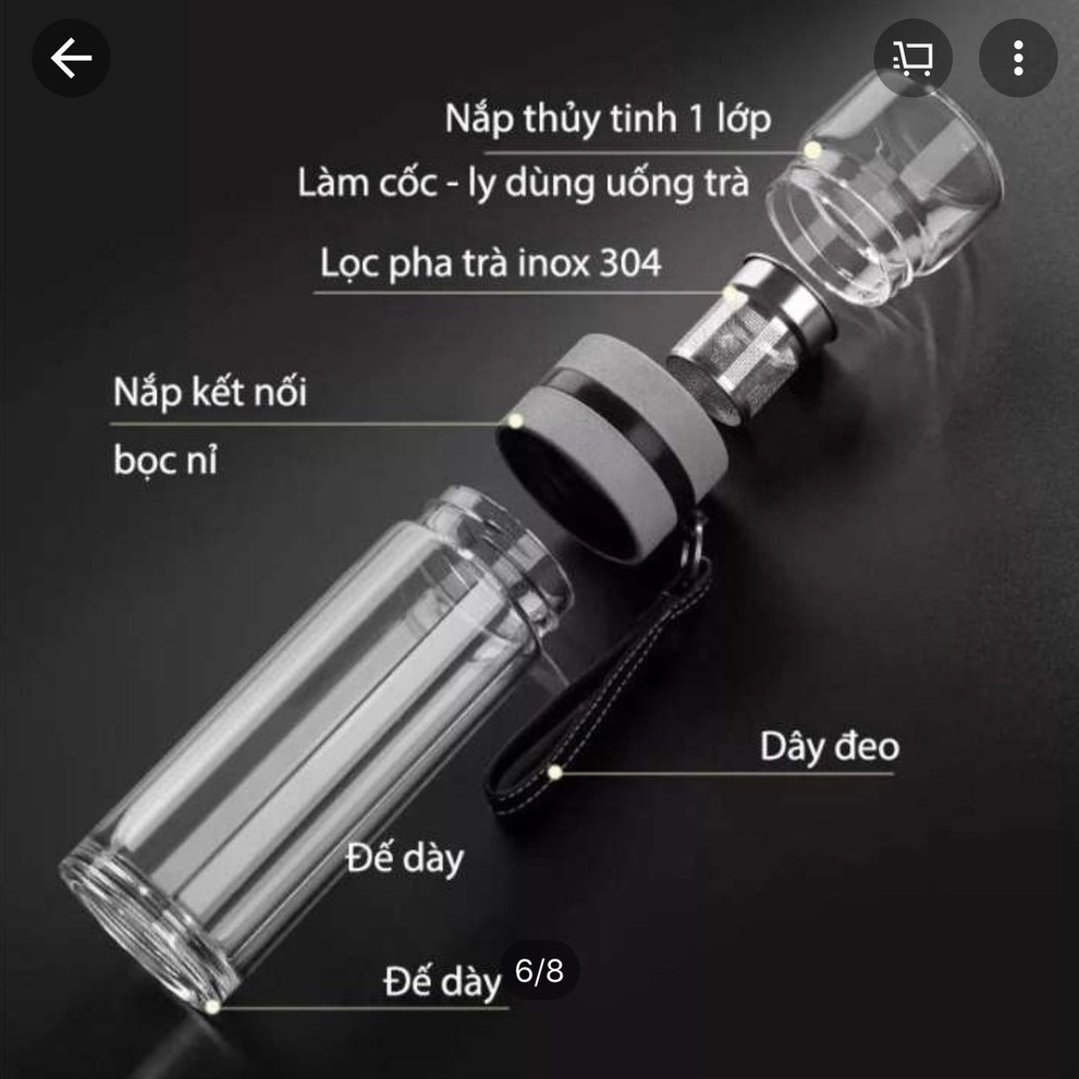 Bình pha trà có lõi lọc Inox304, Dung tích 400ml