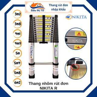 Thang nhôm rút 5,8m nikita r58 nhật bản - bh 12 tháng