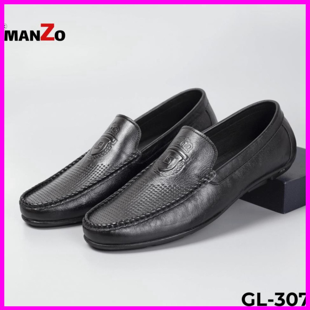 Giày lười công sở cao cấp da bò cao cấp màu đen - Kstore GL-307