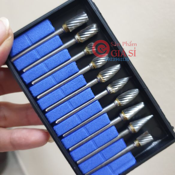 BỘ 10 MŨI MÀI KHẮC LÀM LŨA GỖ, KIM LOẠI BẰNG THÉP HỢP KIM VONFRAM dọc đơn phá gỗ siêu nhanh ❤️freeship❤️