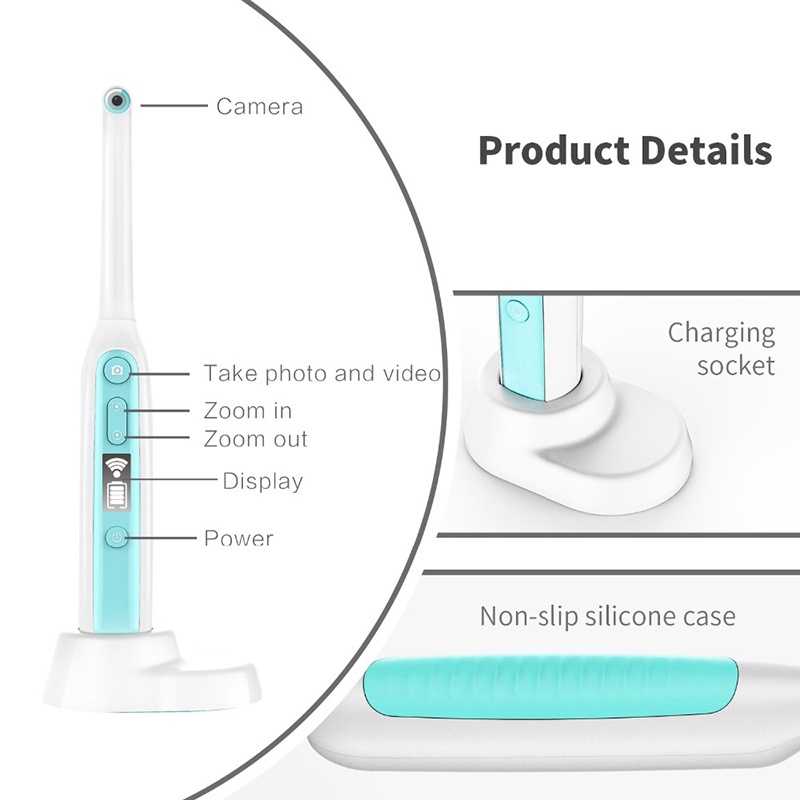 Camera Nội Soi Nha Khoa 8 Bóng Đèn Kết Nối Wifi Không Dây 1080P Có Thể Điều Chỉnh Cho Ios Android