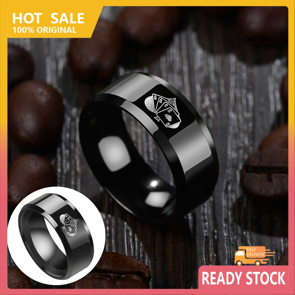 Nhẫn hợp kim hình lá bài độc đáo dành cho nam