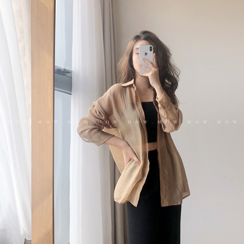 Sơmi lụa tơ basic (Basic Silk Shirt) made by Mow studio | BigBuy360 - bigbuy360.vn