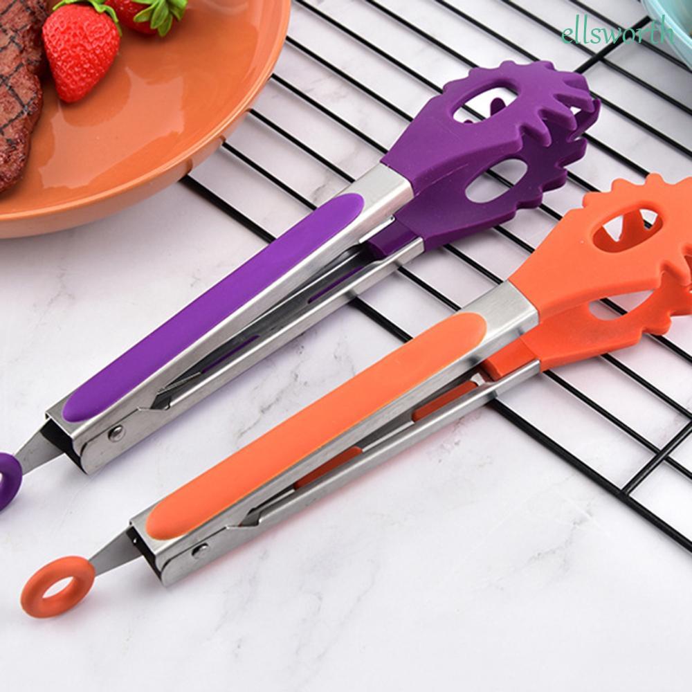Kẹp Gắp Thức Ăn Bằng Silicone Tay Cầm Inox Cách Nhiệt Chống Trượt Tiện Dụng