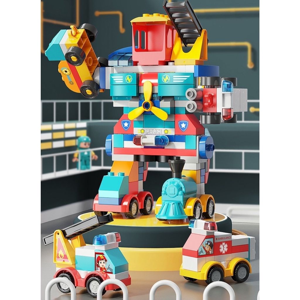 Đồ Chơi Lắp Ráp Cỡ Lớn Lego Duplo Robot 6in1 Cao Cấp Cho Bé Vui Chơi Giải Trí (195 Mảnh Ghép), Alokids Tb