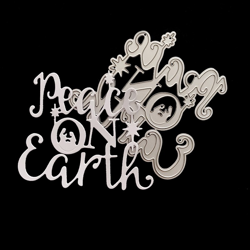 LHVN peace on earth letter Metal Cutting Dies For DIY Scrapbooking Card Paper Album brilliant