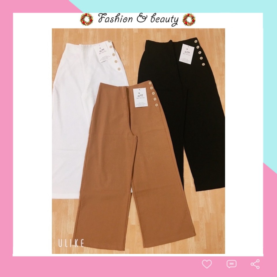 Quần đũi nữ ống rộng lưng cao đẹp 5 khuy sườn chun sau chất đũi siêu mát phong cách Hàn Quốc Q147
