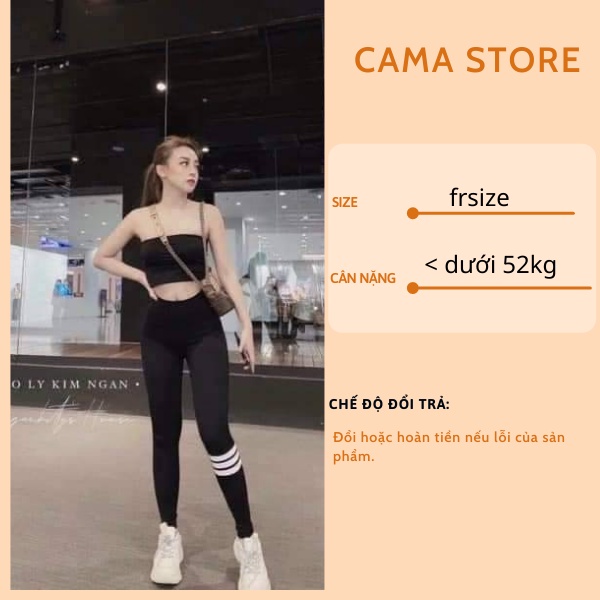 Quần legging 3 sọc nữ dài cạp cao bigsize nâng mông giá rẻ CAMA STORE QL231