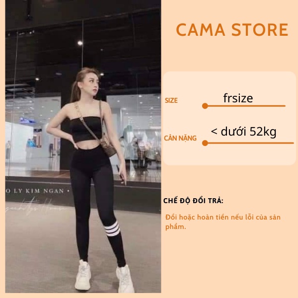 Quần legging 3 sọc nữ dài cạp cao bigsize nâng mông giá rẻ CAMA STORE QL231 | BigBuy360 - bigbuy360.vn