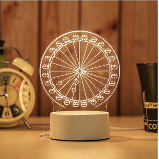 Đèn led 3D mẫu Đu Quay 3-7-16 màu