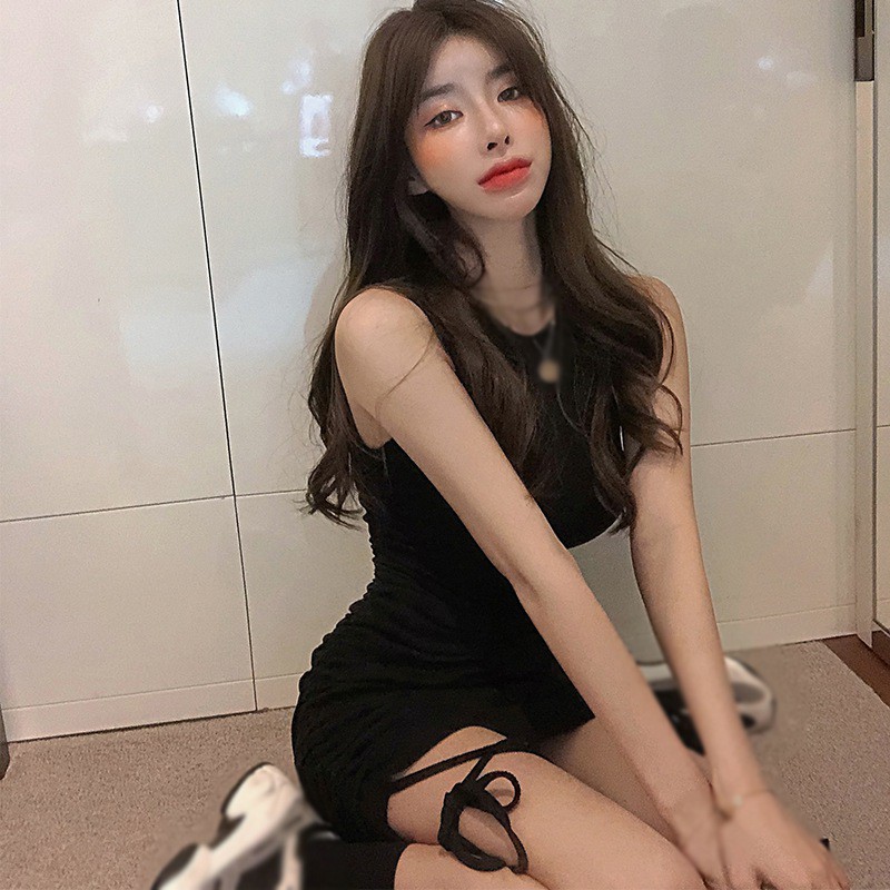 Đầm Không Tay Màu Sắc Đơn Giản Thời Trang Mùa Hè Phong Cách Hàn Quốc Cho Nữ