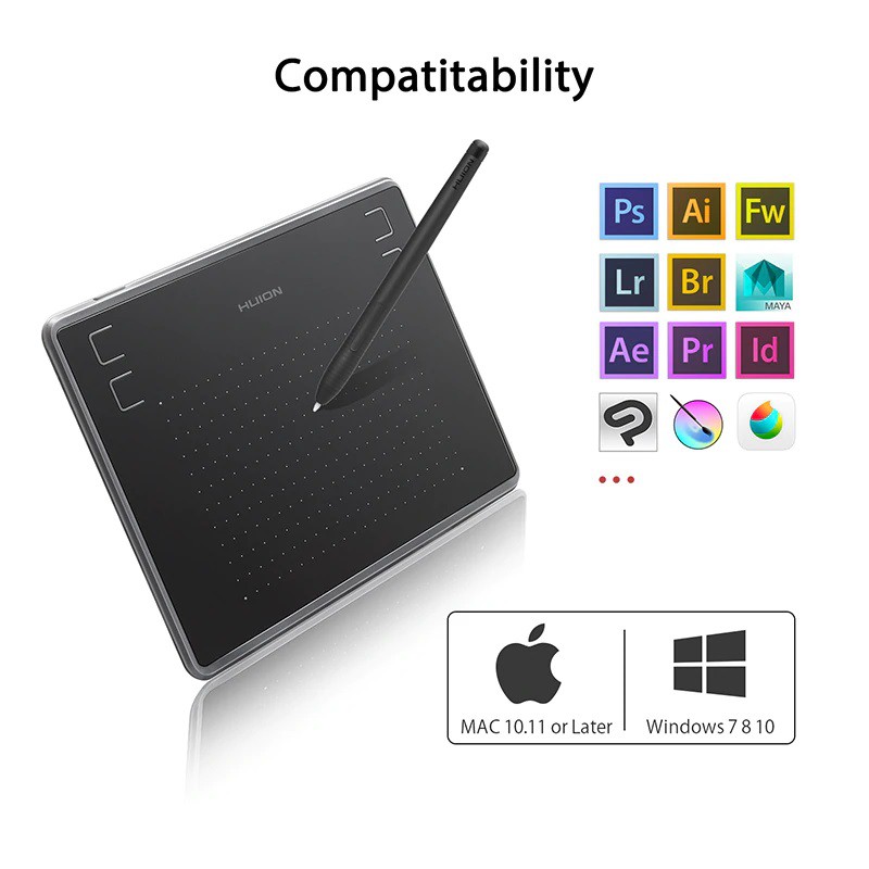 [Mã 159ELSALE hoàn 7% đơn 300K] Bảng vẽ cảm ứng HUION H430P kèm bút vẽ không cần pin