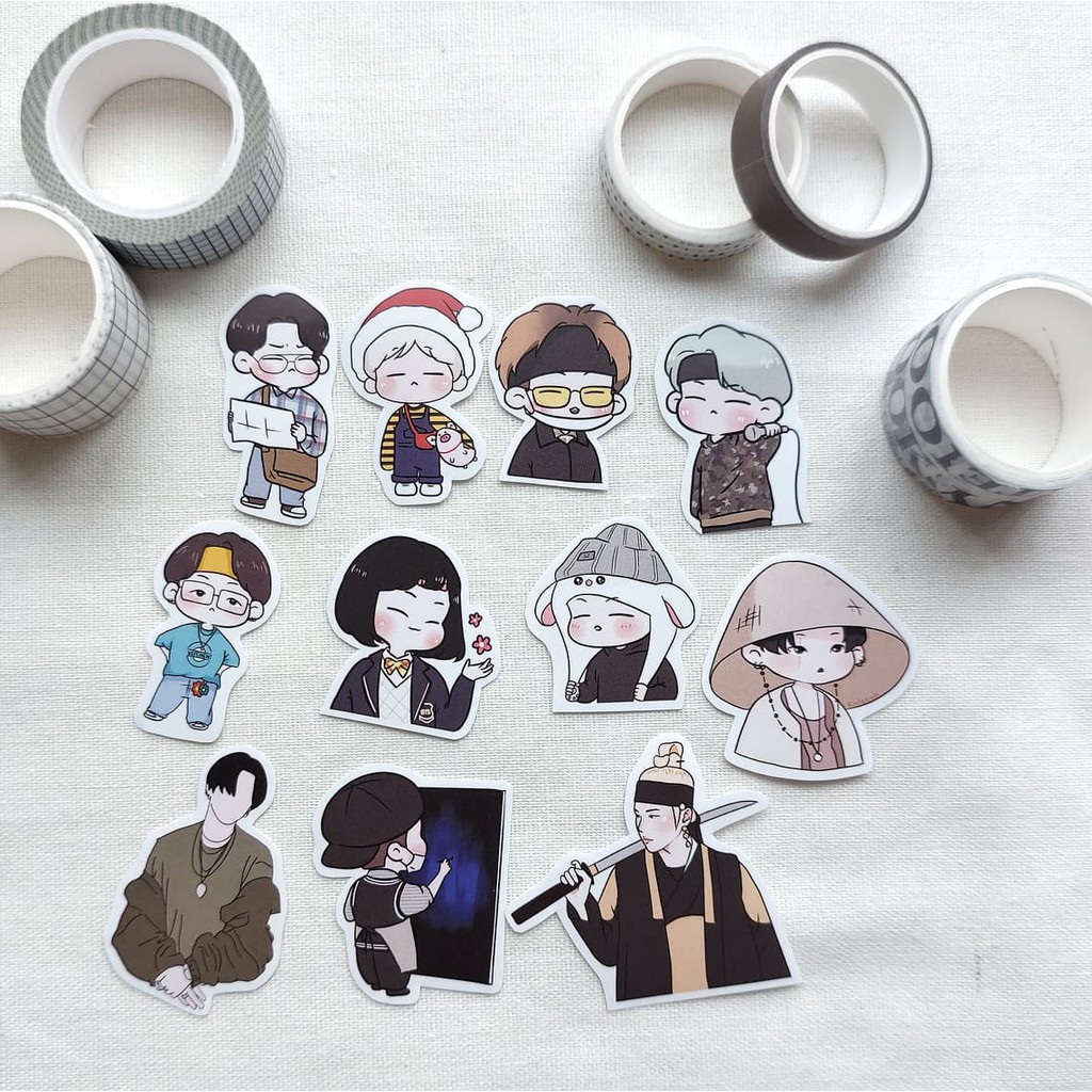 Sticker BTS Suga chibi trang trí sổ laptop điện thoại